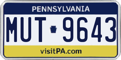 PA license plate MUT9643