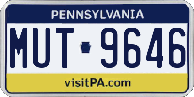 PA license plate MUT9646