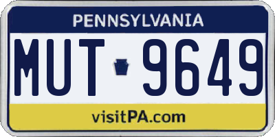 PA license plate MUT9649