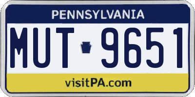 PA license plate MUT9651