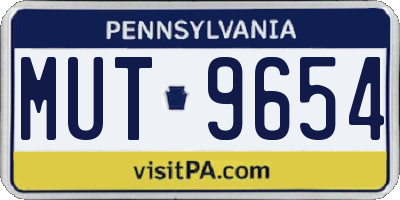 PA license plate MUT9654