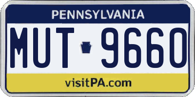 PA license plate MUT9660