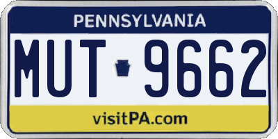 PA license plate MUT9662