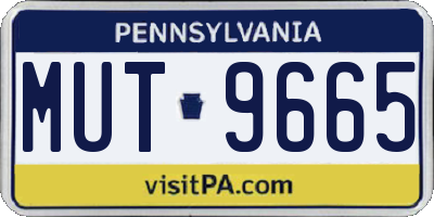 PA license plate MUT9665