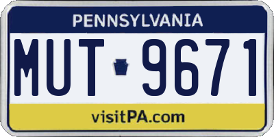 PA license plate MUT9671