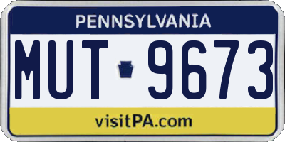 PA license plate MUT9673