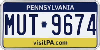 PA license plate MUT9674