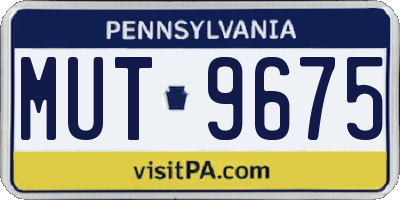 PA license plate MUT9675