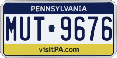 PA license plate MUT9676