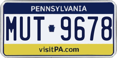 PA license plate MUT9678