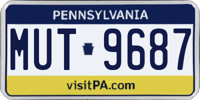 PA license plate MUT9687