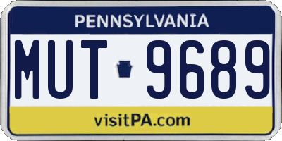 PA license plate MUT9689