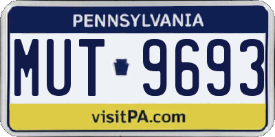 PA license plate MUT9693