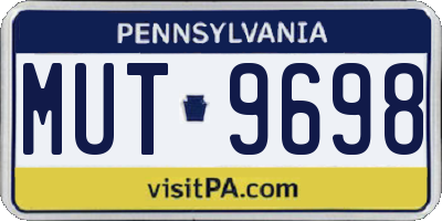 PA license plate MUT9698