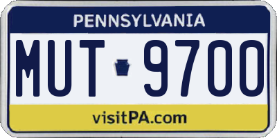 PA license plate MUT9700