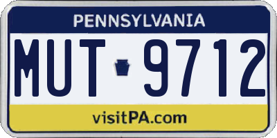 PA license plate MUT9712