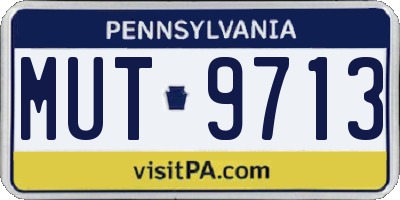 PA license plate MUT9713