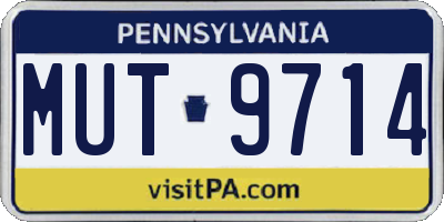 PA license plate MUT9714