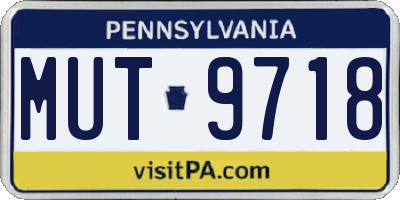 PA license plate MUT9718