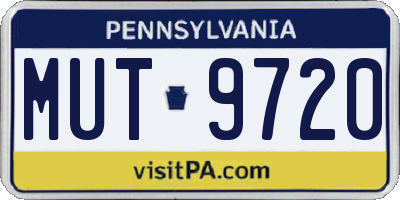 PA license plate MUT9720