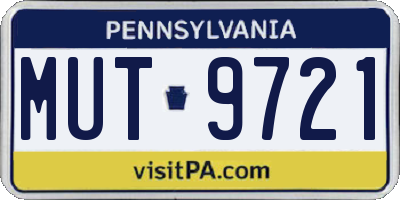 PA license plate MUT9721