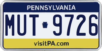 PA license plate MUT9726