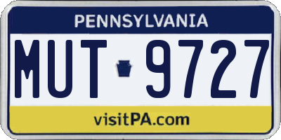 PA license plate MUT9727