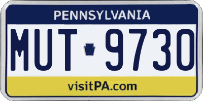 PA license plate MUT9730