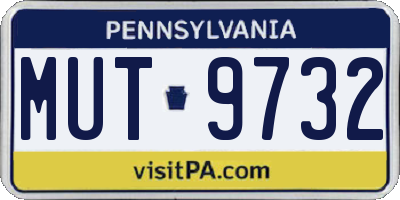 PA license plate MUT9732