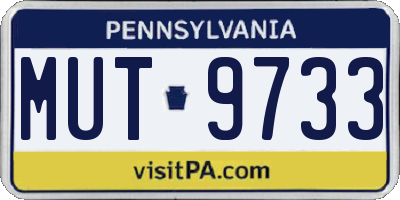 PA license plate MUT9733
