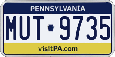 PA license plate MUT9735