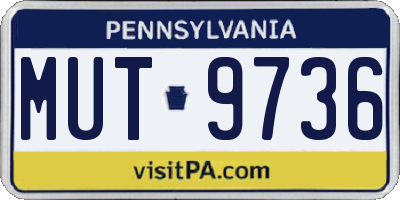 PA license plate MUT9736