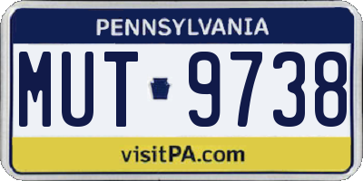 PA license plate MUT9738