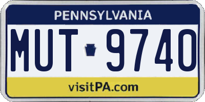 PA license plate MUT9740