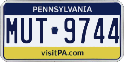 PA license plate MUT9744