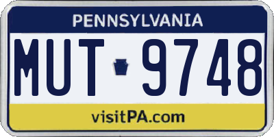 PA license plate MUT9748