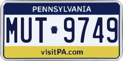 PA license plate MUT9749