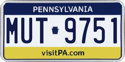 PA license plate MUT9751