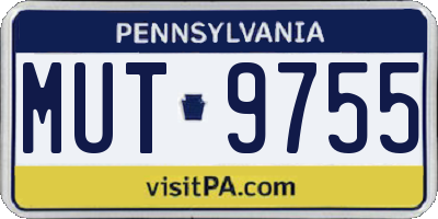 PA license plate MUT9755