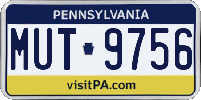PA license plate MUT9756