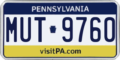 PA license plate MUT9760