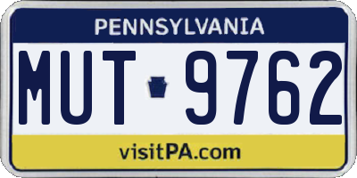 PA license plate MUT9762