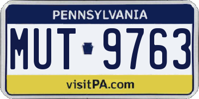 PA license plate MUT9763