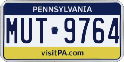 PA license plate MUT9764