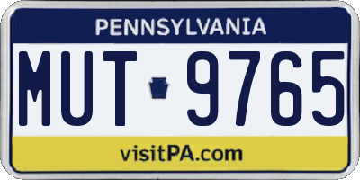 PA license plate MUT9765