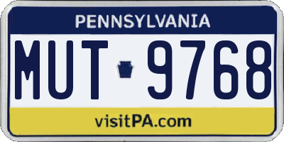 PA license plate MUT9768