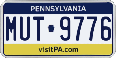 PA license plate MUT9776
