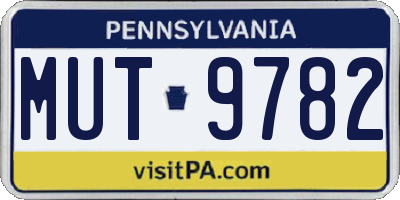 PA license plate MUT9782