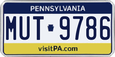 PA license plate MUT9786