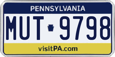 PA license plate MUT9798